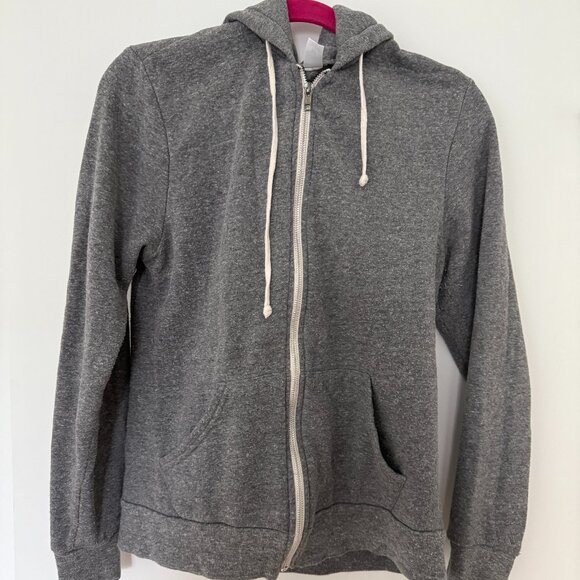 Heather gray alternative apparel zip up hoodie with HBO logo on back - Size M - Picture 1 of 3